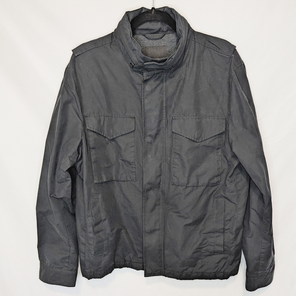 Banana Republic Black Water-Resistant Jacket, Bomber, Military, Men's Large